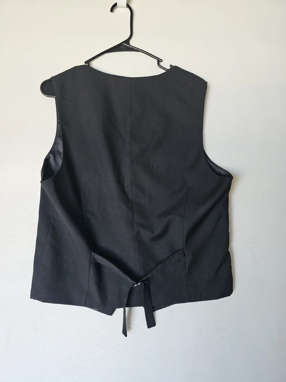 Men's Black Classic Formal Suit Vest - Size L - Adjustable Back Strap